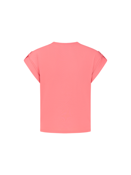 Nikkie Nikkie Epaulette T-Shirt - Sugar Coral