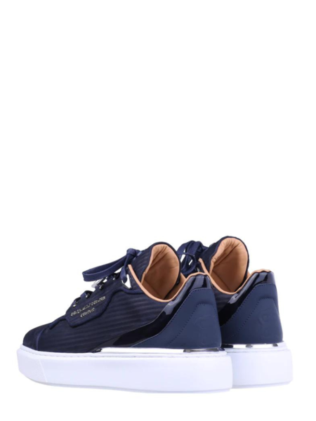 Benjamin Berner Benjamin Berner Raphael Striped Embossed Nubuck Sneaker - Nubuck Navy Blue