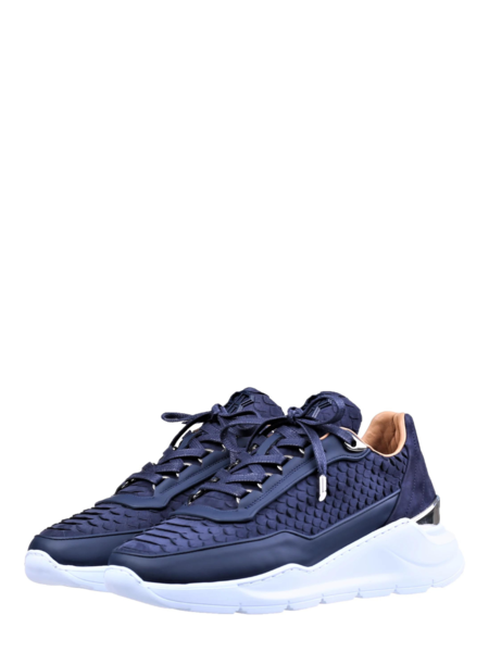 Benjamin Berner Hector Python Cut Matt Nappa Sneaker - Navy/White