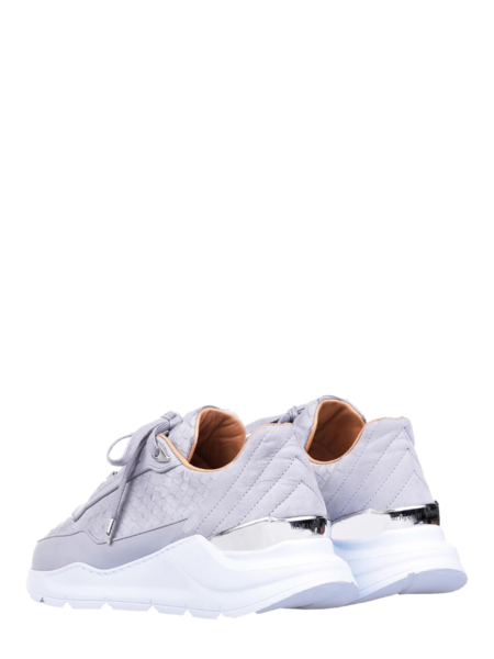 Benjamin Berner Benjamin Berner Hector Python Cut Matt Nappa Sneaker - Ice Grey/White