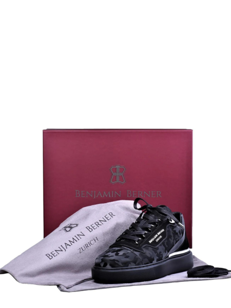 Benjamin Berner Benjamin Berner Raphael Reflective Camouflage Calfskin Sneaker - Calfskin Black