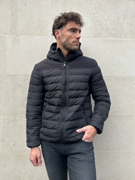 Airforce Hooded Padded Jacket - True Black