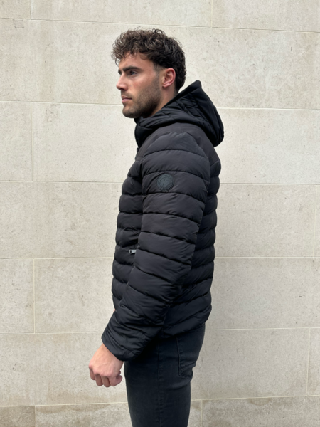 Airforce Airforce Hooded Padded Jacket - True Black