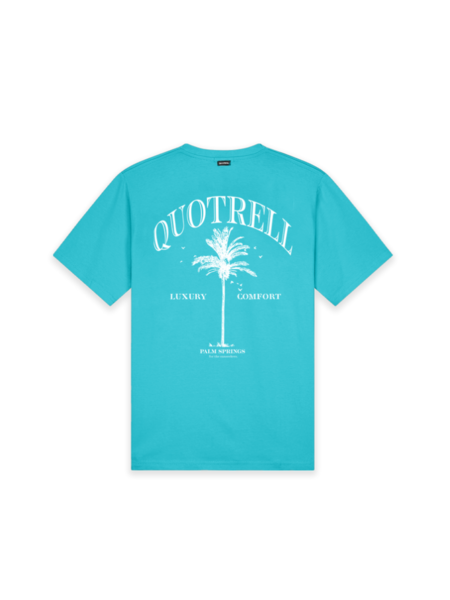 Quotrell Palm Springs T-Shirt - Aqua/White