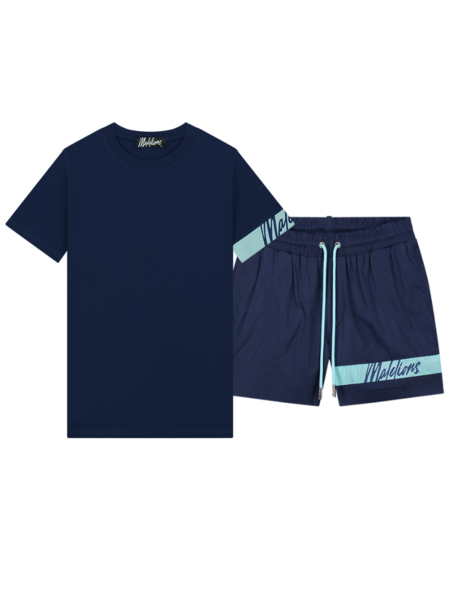 Malelions Captain 2.0 Combi-set - Navy/Light Blue