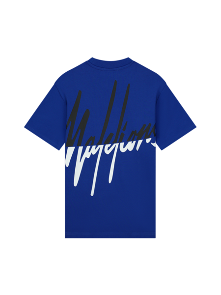 Malelions Oversized Split T-Shirt - Cobalt/White