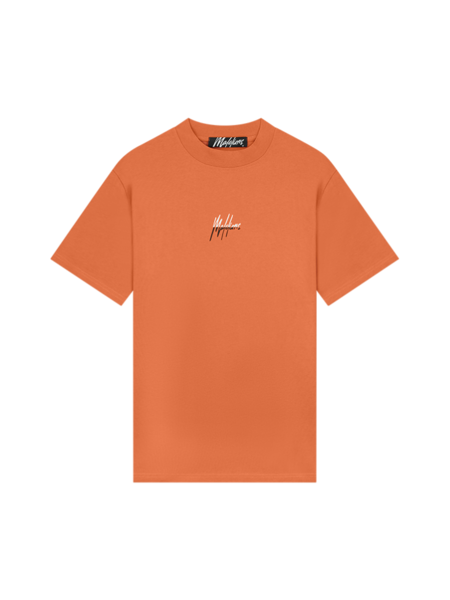 Malelions Malelions Oversized Split T-Shirt - Orange/White