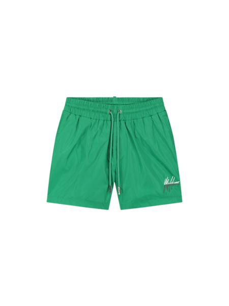 Malelions Split Swimshort - Green/White