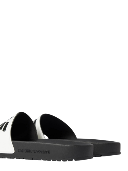 Emporio Armani Emporio Armani Logo Slides - White/Black/Black