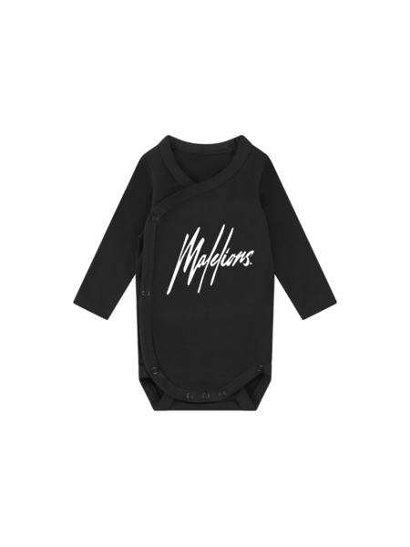 Malelions Malelions Baby Longsleeve Wrap Romper - Black