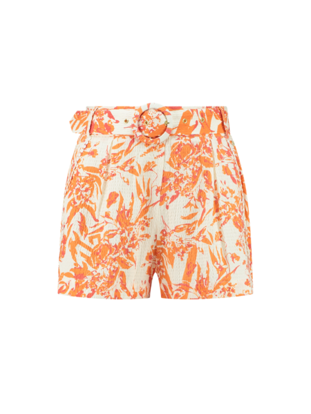 Nikkie Nikkie Rachel Structure Shorts - Sun Orange/Cream