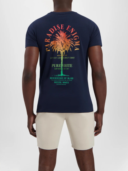 Purewhite Purewhite Paradise Enigma Gradient T-shirt - Navy