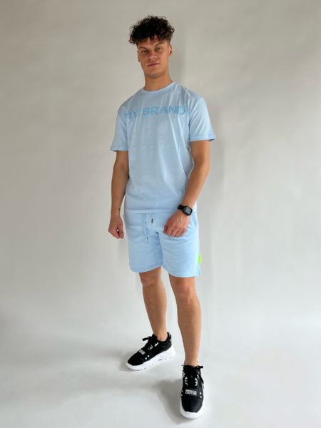 My Brand My Brand Sky Blue 3D Print Shorts - Light Blue