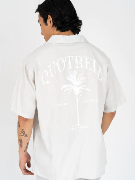 Quotrell Quotrell Palm Springs Shirt - Stone/White