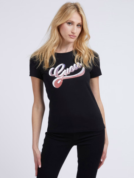 Guess Guess Shaded Logo Tee - Jet Black