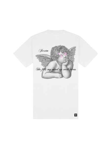 JorCustom JorCustom Women Angel Slim Fit Tee - Off White/Pink