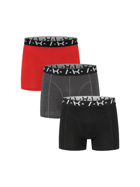 AB Lifestyle AB Lifestyle 3-Pack Boxershorts - Black/Grey/Red