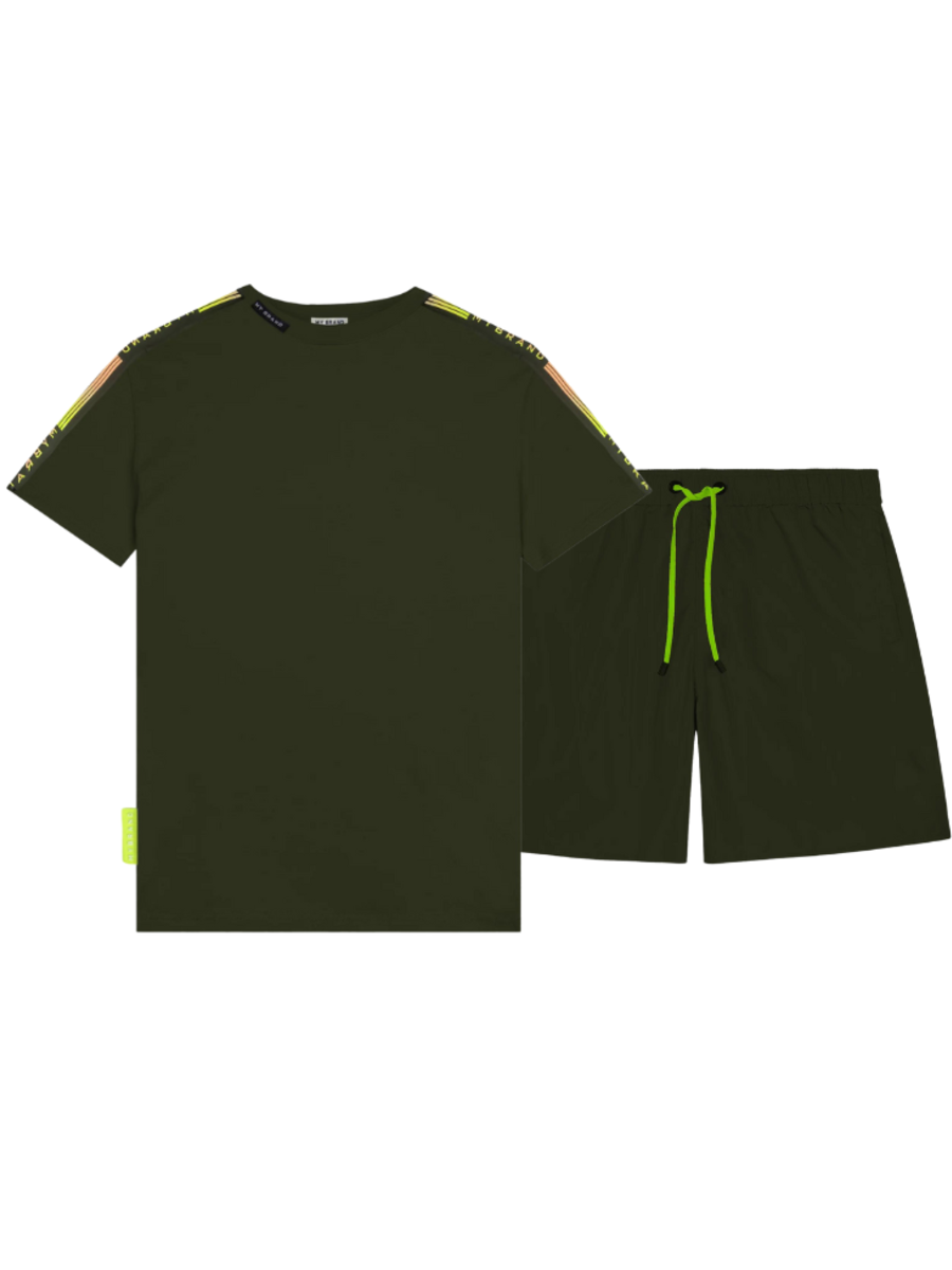 My Brand My Brand Stripes Gradient Combi-Set - Military Olive