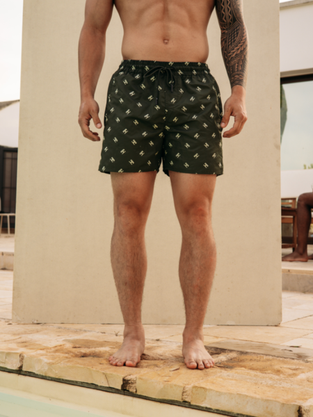 JorCustom All Over Icon Swimshort - Army/Mint