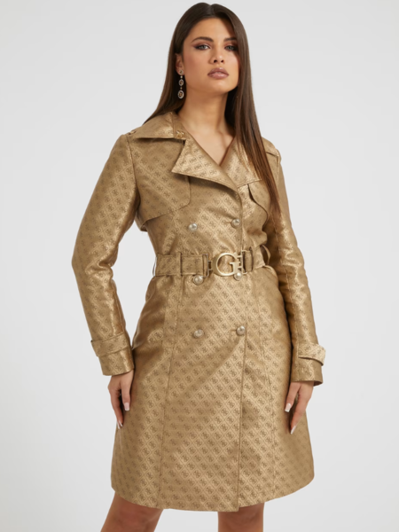 Guess Guess Diletta Logo Trenchcoat - Coffee and Travertin
