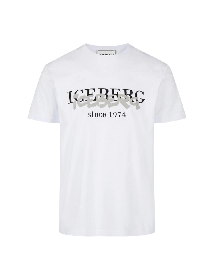 Gek Kan worden berekend Beraadslagen Iceberg Logoprint T-Shirt - White - Eddy's Eindhoven