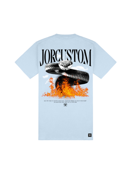 JorCustom Snake Slim Fit T-Shirt - Light Blue