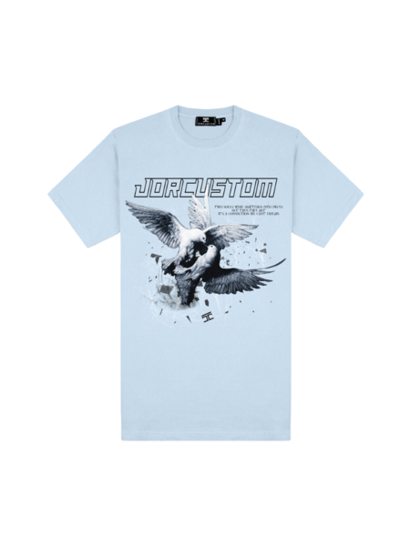 JorCustom Doves Slim Fit T-Shirt - Light Blue