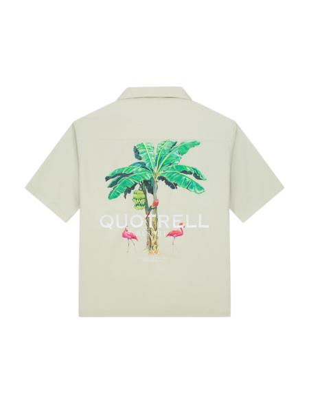 Quotrell Resort Shirt - Dark Beige/White