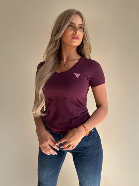 Guess Mini Triangle Tee - Black Cherry