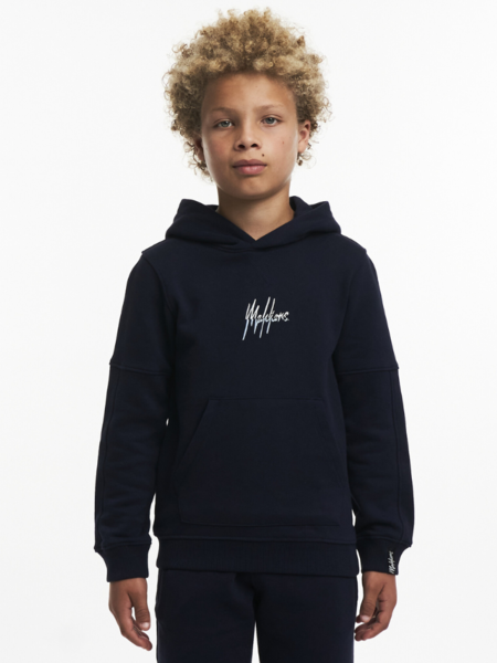 Malelions Malelions Kids Split Essentials Hoodie - Navy/Light Blue