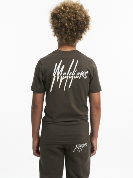 Malelions Malelions Kids Split Essentials T-Shirt - Brown/Beige