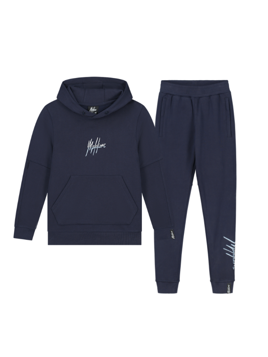 Malelions Malelions Kids Split Essentials Hoodie Combi-set - Navy/Light Blue