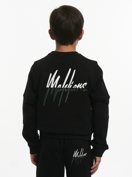 Malelions Malelions Kids Split Essentials Sweater - Black/Dark Green