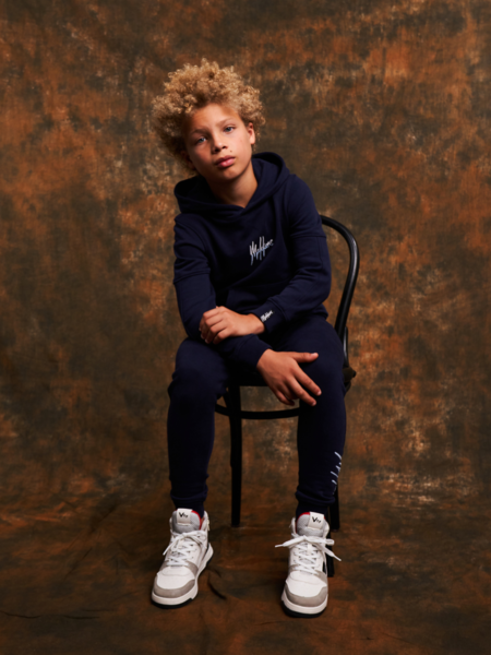 Malelions Malelions Kids Split Essentials Hoodie - Navy/Light Blue