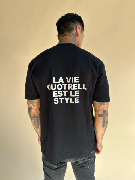 Quotrell La Vie T-Shirt - Black/Beige