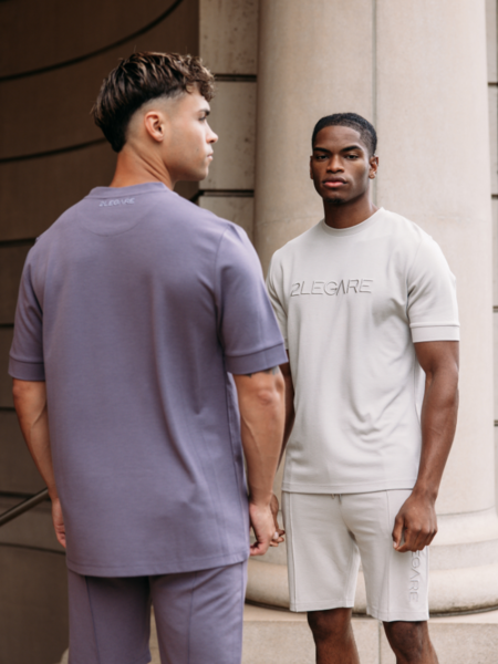 2LEGARE 2LEGARE Oversized Morris T-Shirt - Steel Grey