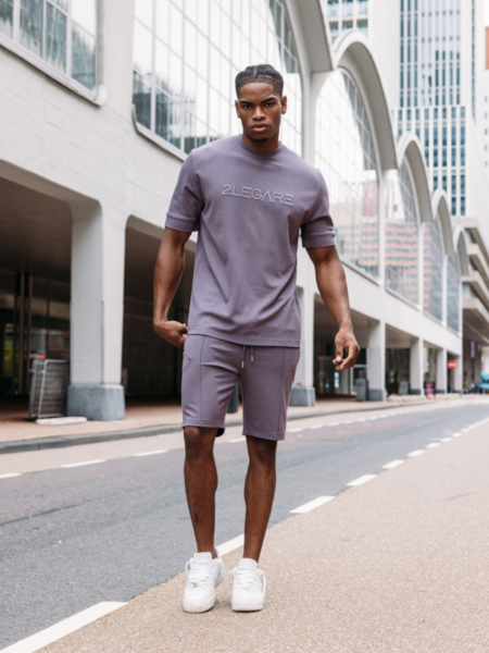 2LEGARE 2LEGARE Oversized Jaxon T-Shirt - Steel Grey