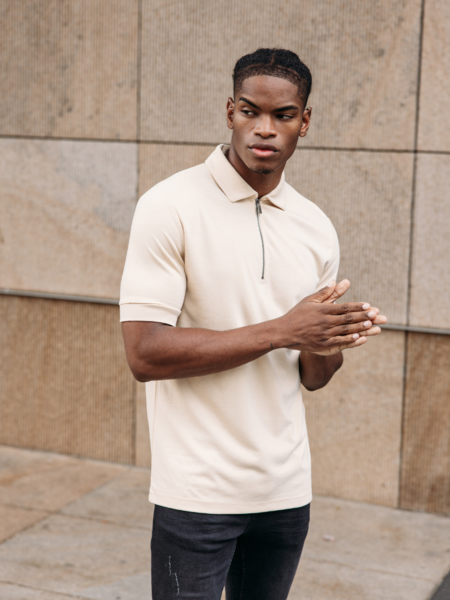 2LEGARE Rover Zip Polo - Beige