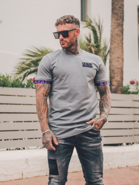 AB Lifestyle AB Lifestyle Neon Flag Tee - Dark Grey/Purple