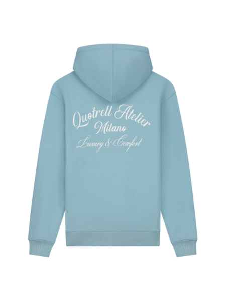 Quotrell Atelier Milano Hoodie - Light Blue/White