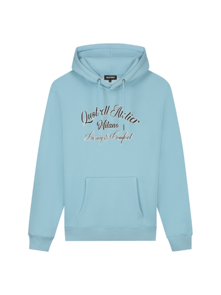 Quotrell Atelier Milano Chain Hoodie - Light Blue/White