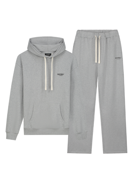 Quotrell L'Atelier Hoodie Tracksuit - Grey Melee/Black