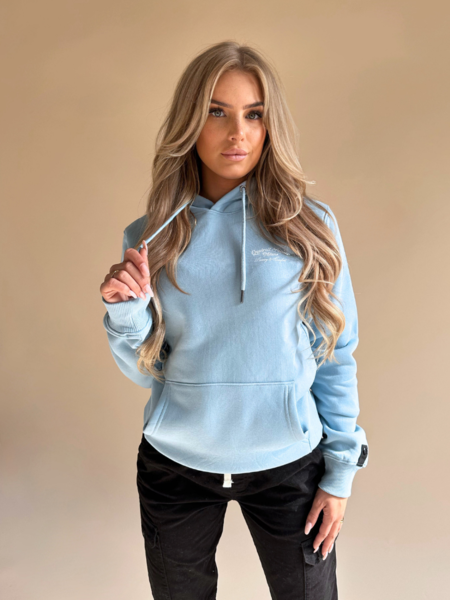 Quotrell Quotrell Women Atelier Milano Hoodie - Light Blue/White