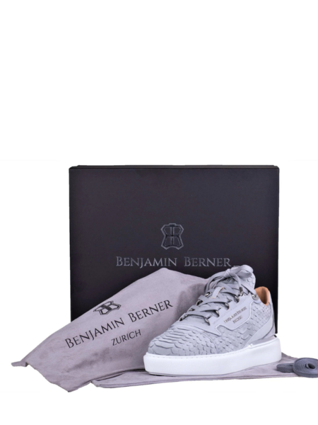 Benjamin Berner Benjamin Berner Raphael Python Cut Matt Nappa Sneaker - Ice Grey/White