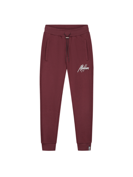 Malelions Malelions Duo Essentials Trackpants - Burgundy/White