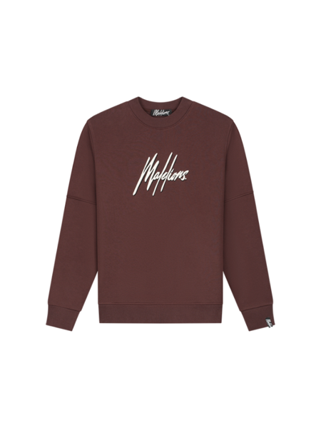 Malelions Malelions Duo Essentials Sweater - Brown/Off White