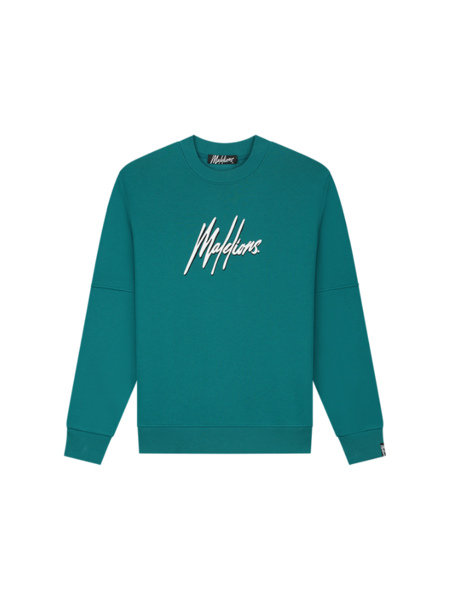Malelions Duo Essentials Sweater - Teal/White