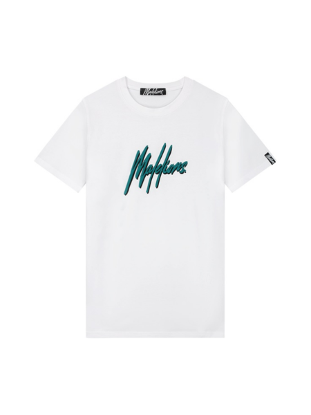 Malelions Malelions Duo Essentials T-shirt - White/Teal