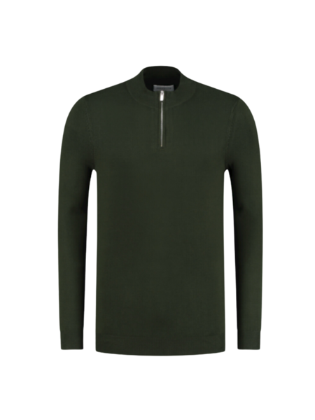 Purewhite Purewhite Essential Knit Half Zip - Army Green