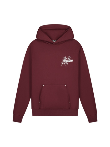 Malelions Malelions Oversized 3D Graphic Hoodie - Burgundy/White